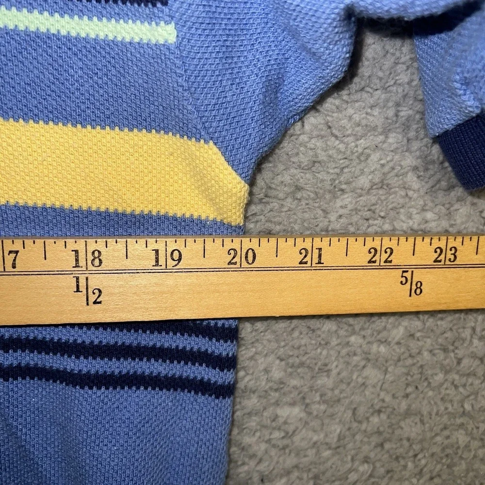 VTG Polo Ralph Lauren Shirt‎ Men's Size Medium Blue Stripe Polo Made in USA 90s